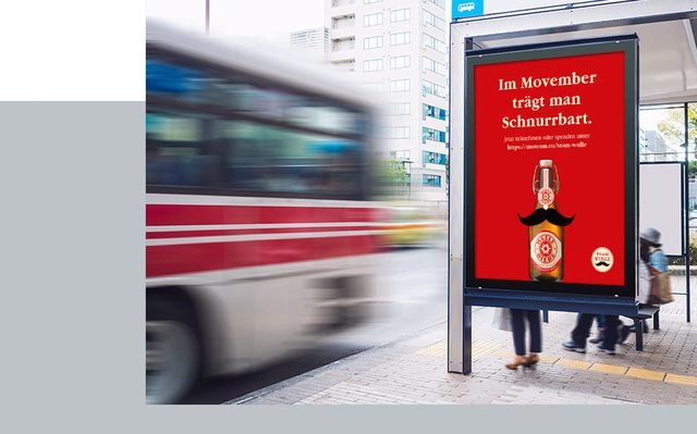 City-Light-Werbung an einer Haltestelle